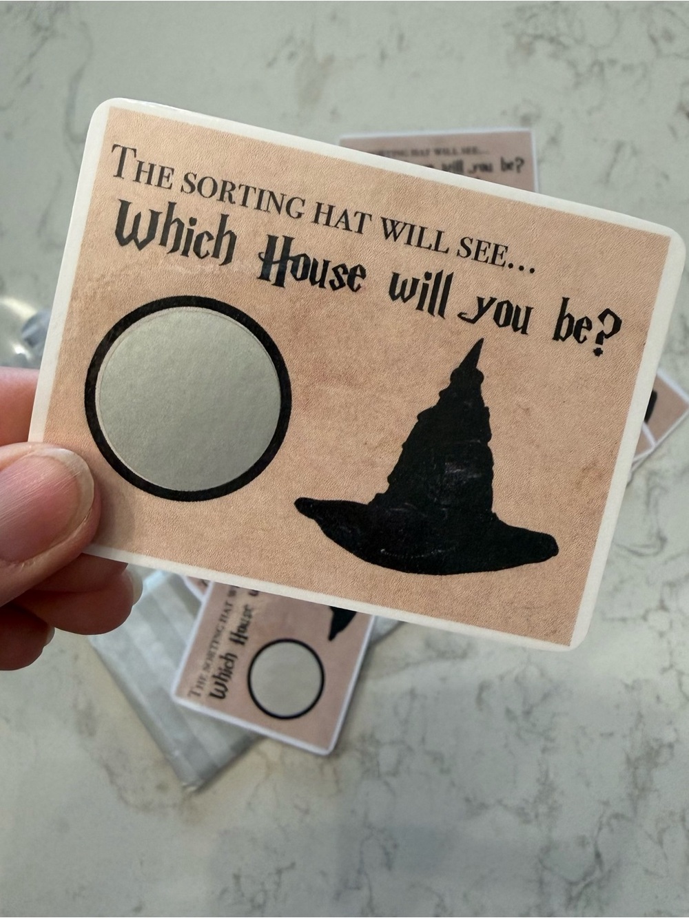 Harry Potter Sorting Hat Scratch Card-What house will you be?